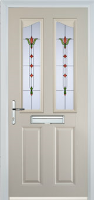 2 Panel 2 Angle Fleur Timber Solid Core Door in Cream