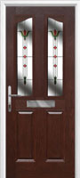 2 Panel 2 Angle Fleur Timber Solid Core Door in Darkwood