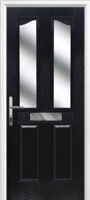 2 Panel 2 Angle Glazed Timber Solid Core Door in Black