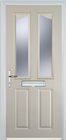 2 Panel 2 Angle Glazed Timber Solid Core Door in Cream