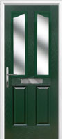 2 Panel 2 Angle Glazed Timber Solid Core Door in Green