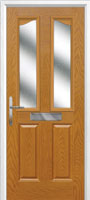 2 Panel 2 Angle Glazed Timber Solid Core Door in Oak