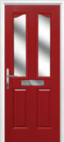 2 Panel 2 Angle Glazed Timber Solid Core Door in Red