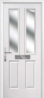 2 Panel 2 Angle Glazed Timber Solid Core Door in White