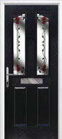 2 Panel 2 Angle Mackintosh Rose Timber Solid Core Door in Black
