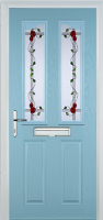 2 Panel 2 Angle Mackintosh Rose Timber Solid Core Door in Duck Egg Blue