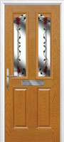 2 Panel 2 Angle Mackintosh Rose Timber Solid Core Door in Oak