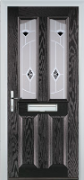 2 Panel 2 Angle Murano Timber Solid Core Door in Black Brown
