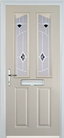 2 Panel 2 Angle Murano Timber Solid Core Door in Cream
