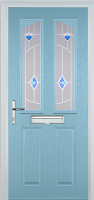 2 Panel 2 Angle Murano Timber Solid Core Door in Duck Egg Blue