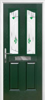 2 Panel 2 Angle Murano Timber Solid Core Door in Green