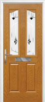 2 Panel 2 Angle Murano Timber Solid Core Door in Oak