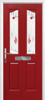 2 Panel 2 Angle Murano Timber Solid Core Door in Red