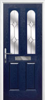 2 Panel 2 Arch Classic Timber Solid Core Door in Dark Blue