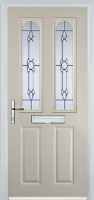 2 Panel 2 Arch Crystal Bohemia Timber Solid Core Door in Cream