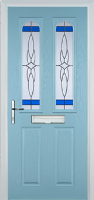 2 Panel 2 Arch Crystal Harmony Timber Solid Core Door in Duck Egg Blue