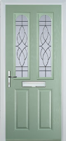 2 Panel 2 Arch Elegance Timber Solid Core Door in Chartwell Green