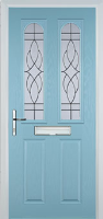 2 Panel 2 Arch Elegance Timber Solid Core Door in Duck Egg Blue