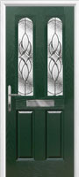 2 Panel 2 Arch Elegance Timber Solid Core Door in Green