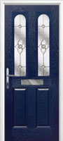 2 Panel 2 Arch Finesse Timber Solid Core Door in Dark Blue