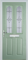 2 Panel 2 Arch Finesse Timber Solid Core Door in Chartwell Green