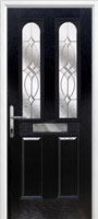2 Panel 2 Arch Flair Timber Solid Core Door in Black