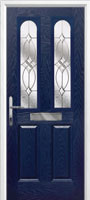 2 Panel 2 Arch Flair Timber Solid Core Door in Dark Blue