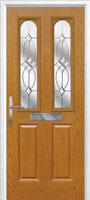 2 Panel 2 Arch Flair Timber Solid Core Door in Oak