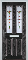 2 Panel 2 Arch Fleur Timber Solid Core Door in Black Brown