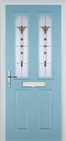 2 Panel 2 Arch Fleur Timber Solid Core Door in Duck Egg Blue