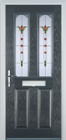 2 Panel 2 Arch Fleur Timber Solid Core Door in Anthracite Grey