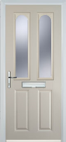2 Panel 2 Arch Glazed Timber Solid Core Door in Cream