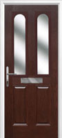 2 Panel 2 Arch Glazed Timber Solid Core Door in Darkwood