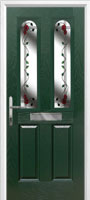 2 Panel 2 Arch Mackintosh Rose Timber Solid Core Door in Green