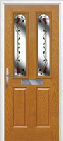 2 Panel 2 Arch Mackintosh Rose Timber Solid Core Door in Oak