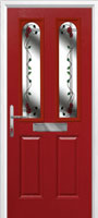 2 Panel 2 Arch Mackintosh Rose Timber Solid Core Door in Red