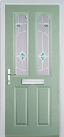 2 Panel 2 Arch Murano Timber Solid Core Door in Chartwell Green