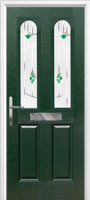 2 Panel 2 Arch Murano Timber Solid Core Door in Green