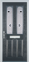 2 Panel 2 Arch Murano Timber Solid Core Door in Anthracite Grey