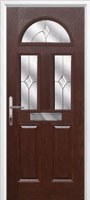 2 Panel 2 Square 1 Arch Classic Timber Solid Core Door in Darkwood