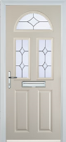 2 Panel 2 Square 1 Arch Crystal Diamond Timber Solid Core Door in Cream