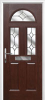 2 Panel 2 Square 1 Arch Crystal Diamond Timber Solid Core Door in Darkwood