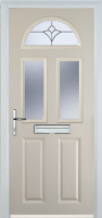 2 Panel 2 Square 1 Arch Crystal Tulip Timber Solid Core Door in Cream