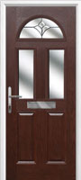 2 Panel 2 Square 1 Arch Crystal Tulip Timber Solid Core Door in Darkwood