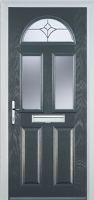 2 Panel 2 Square 1 Arch Crystal Tulip Timber Solid Core Door in Anthracite Grey