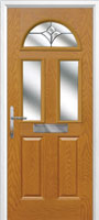 2 Panel 2 Square 1 Arch Crystal Tulip Timber Solid Core Door in Oak