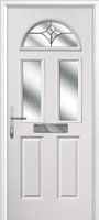 2 Panel 2 Square 1 Arch Crystal Tulip Timber Solid Core Door in White