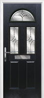 2 Panel 2 Square 1 Arch Elegance Timber Solid Core Door in Black