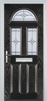 2 Panel 2 Square 1 Arch Elegance Timber Solid Core Door in Black Brown