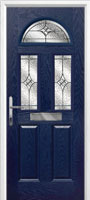 2 Panel 2 Square 1 Arch Elegance Timber Solid Core Door in Dark Blue